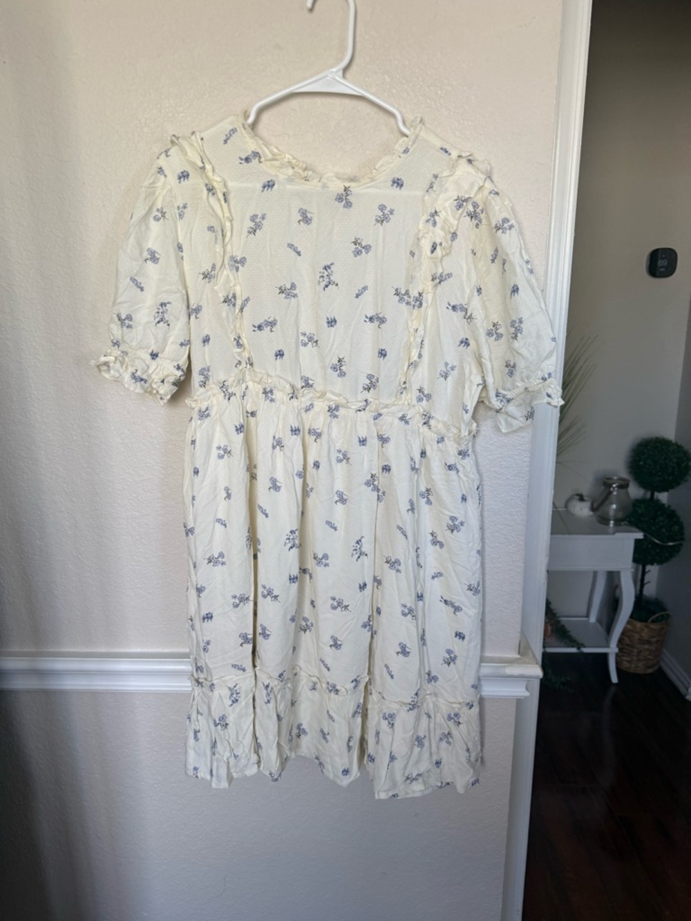 Ivory Floral Ruffle Short Dress XL RIO - Picture 2 of 14